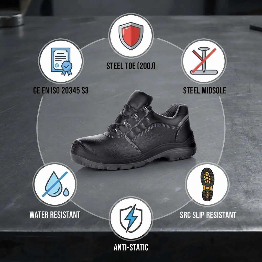Safetoe L-7163 S3 SRC Slip Resistant Low Ankle Safety Shoes